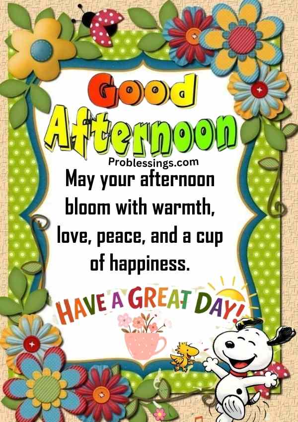 Good afternoon blessings image with floral text, positive vibes and have a blessed day