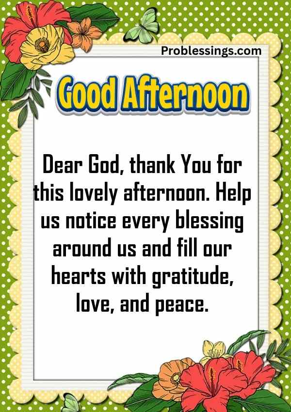 a peaceful afternoon prayer