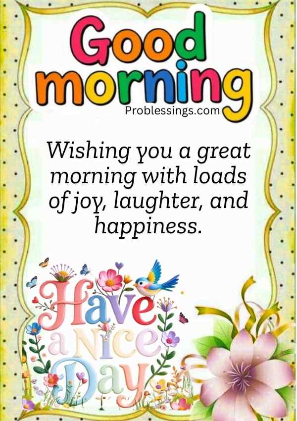 Cute Good Morning Wish for Friends with floral background