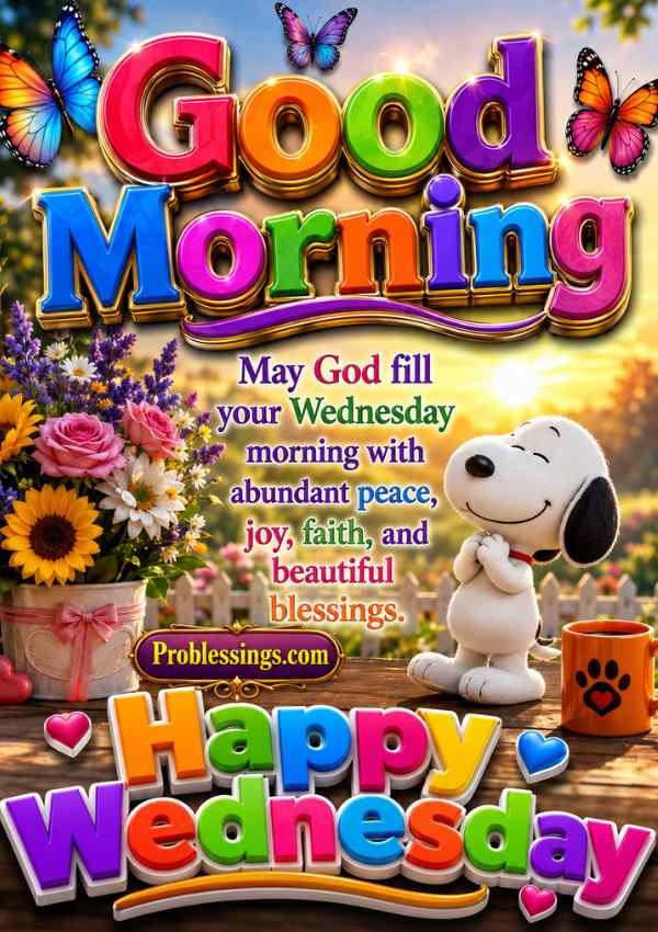 Snoopy wishing a good morning Wednesday