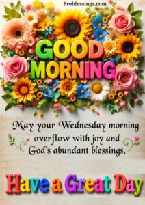 Good morning Wednesday blessings card image