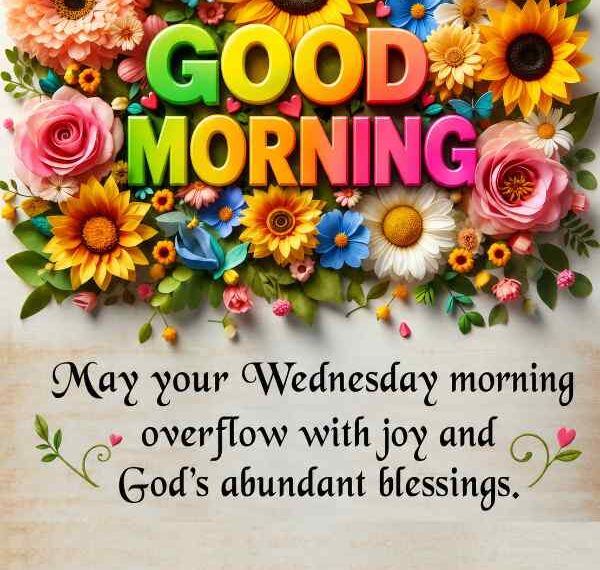 Good morning Wednesday blessings card image