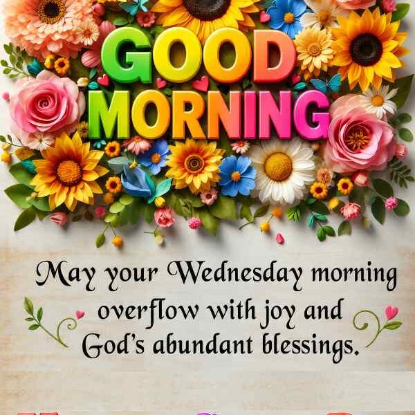 Good morning Wednesday blessings card image