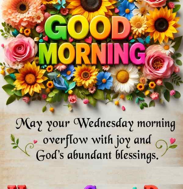 Good morning Wednesday blessings card image