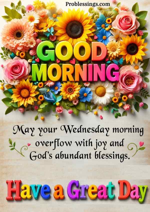 Good morning Wednesday blessings card image