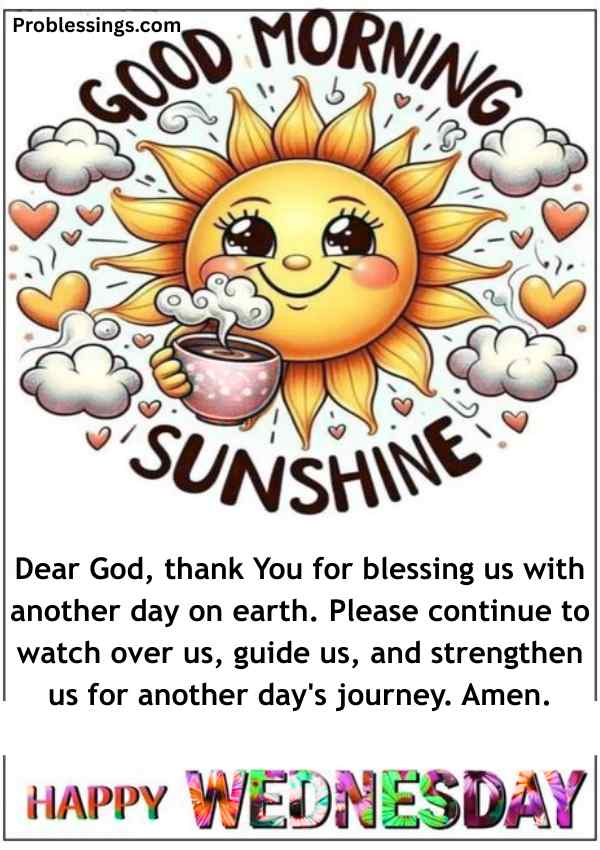 Religoius Wednesday prayer image for the start of the day
