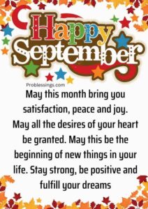 110+ Happy September Blessings, Prayers and Quotes for a New Month
