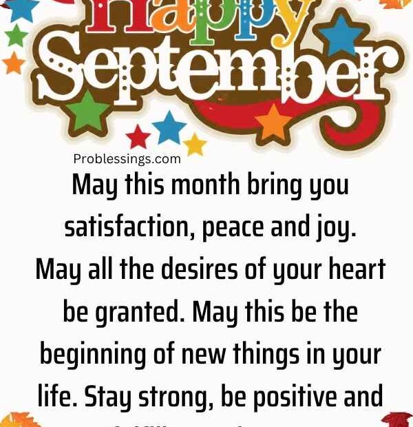 110+ Happy September Blessings, Prayers and Quotes for a New Month