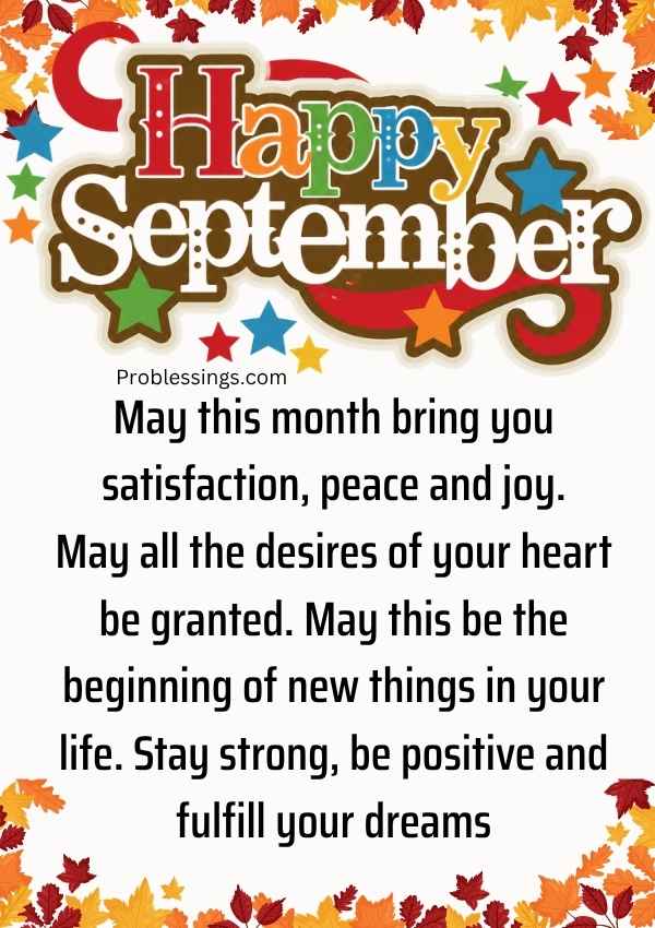 110+ Happy September Blessings, Prayers and Quotes for a New Month