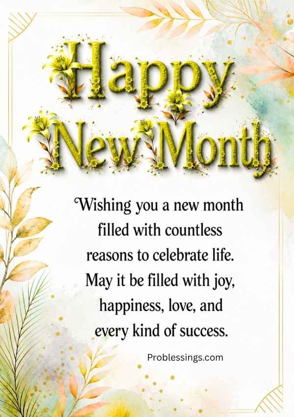 Happy New Month Blessings with beautiful image