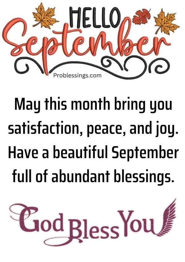 September Blessings Image with Quotes