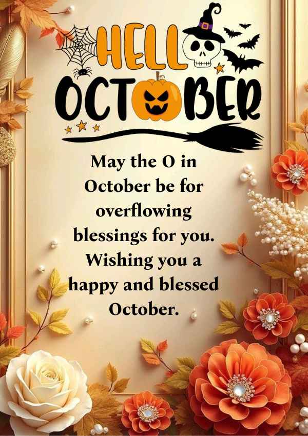 Hello October image with cartoon