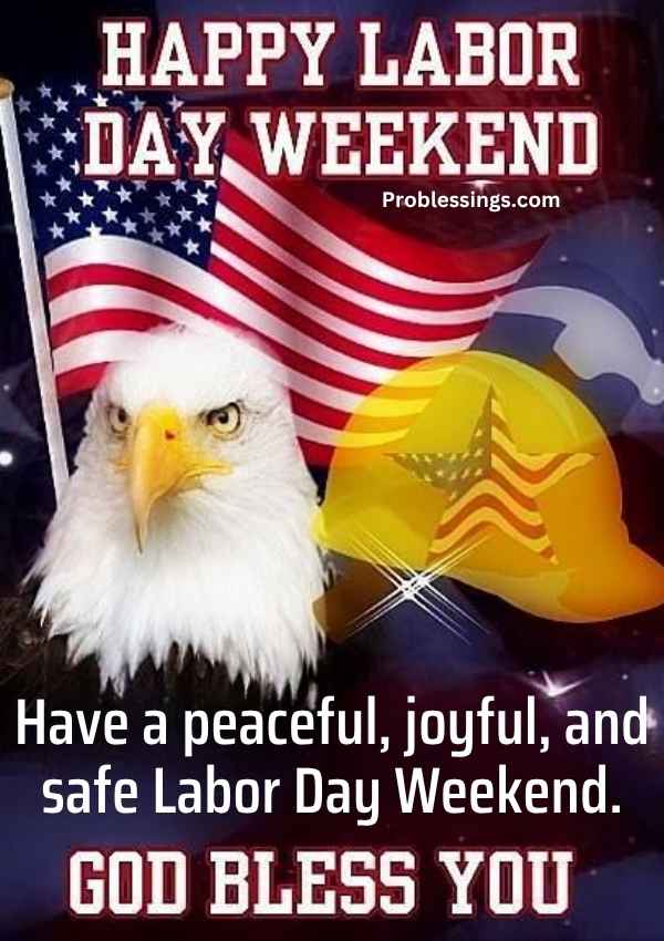 Happy Labor Day Weekend images 2026 with America flag and eagle